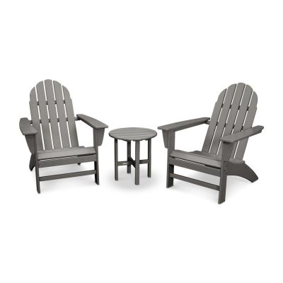 POLYWOOD Vineyard 3-Piece Adirondack Set – Slate Grey