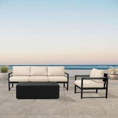 Lakeview Avenue Bay Black/Carbon 3 Pc Sofa Set – Canvas Flax