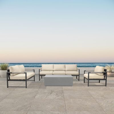 Lakeview Avenue Bay Slate/Pebble Gray 4 Pc Sofa Loveseat Set – Canvas Flax