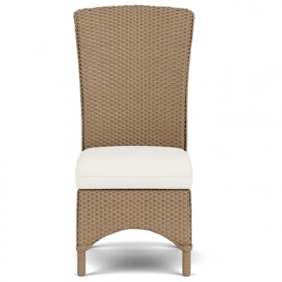 Mandalay Wicker Dining Side Chair in Fawn/Sailcloth Salt By Lloyd Flanders