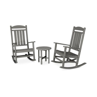 POLYWOOD Presidential 3-Piece Rocker Set – Slate Grey