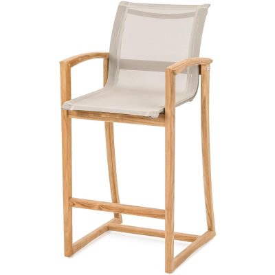 Capri Sling Bar Chair in Grey By Teak + Table