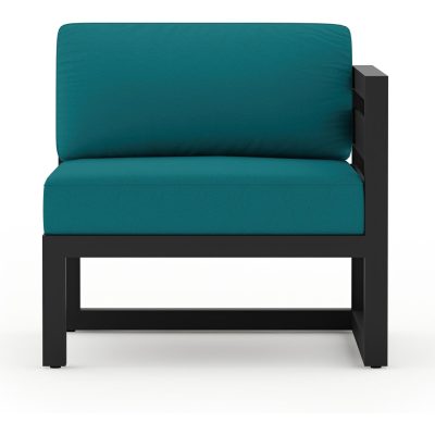 Misty Cove Aluminum Right Arm Section in Black W/ Spectrum Peacock Cushions By Lakeview