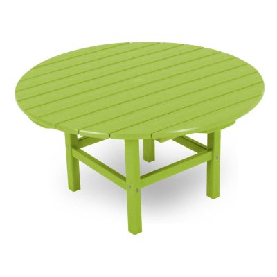 POLYWOOD 38-Inch Round Conversation Table – Lime