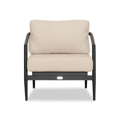 Midnight Cove Aluminum Club Chair in Black/Carbon/Canvas Flax By Lakeview Outdoor Designs