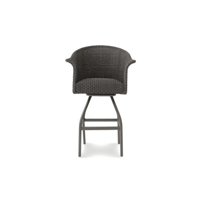 Timeless View Wicker Swivel Bar Stool in Pewter By Lakeview