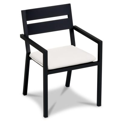 Calm Bay Dining Arm Chair in Black/Canvas Natural by Lakeview