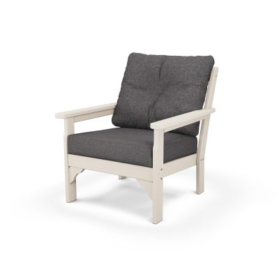 POLYWOOD Vineyard Deep Seating Chair – Sand / Ash Charcoal