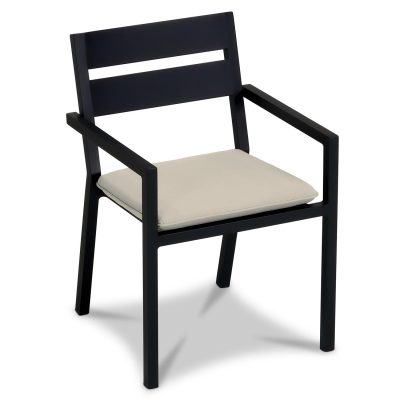 Calm Bay Dining Arm Chair in Black/Canvas Flax by Lakeview