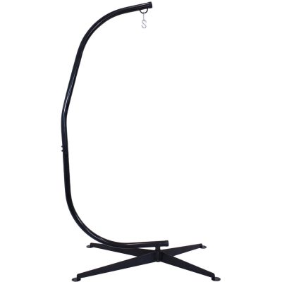 Ultimate Patio Steel C-Stand for Hanging Hammock Chairs – Black