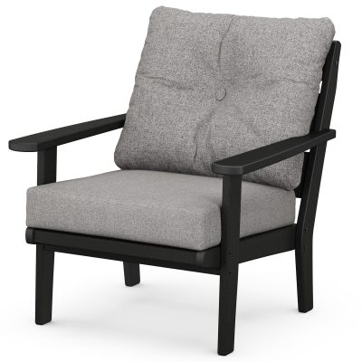 POLYWOOD Lakeside Deep Seating Chair – Black / Grey Mist