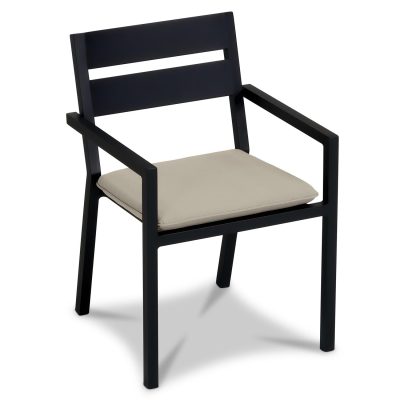 Calm Bay Dining Arm Chair in Black/Heather Beige by Lakeview