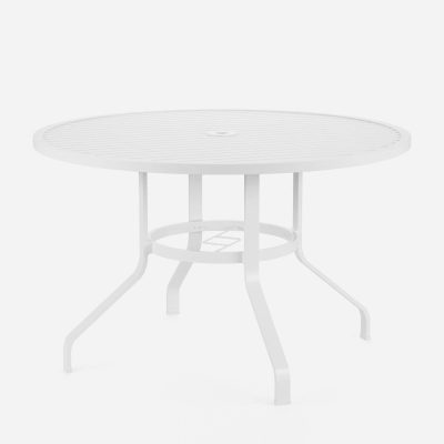 Sunset West Bristol 48-Inch Round Aluminum Patio Dining Table W/ Umbrella Hole