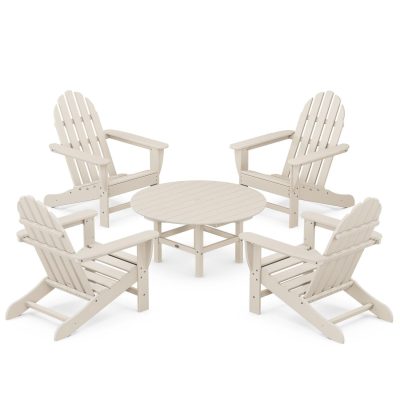 POLYWOOD Classic Adirondack 5-Piece Conversation Set – Sand