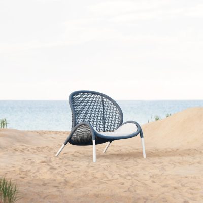 Dune Woven Rope Club Chair in Royal/Cloud by Azzurro Living