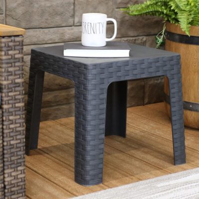 Ultimate Patio 18-Inch Square Patio Side Table – Gray