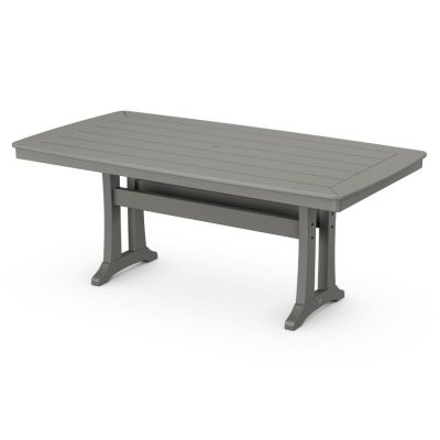 POLYWOOD Nautical Trestle 38 X 72-Inch Dining Table in Slate Grey