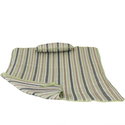 Ultimate Patio Quilted Double Hammock Pad & Pillow Set – Khaki Stripe