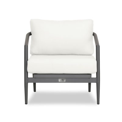 Midnight Cove Aluminum Club Chair in Slate/Pebble Gray/Canvas Natural By Lakeview Outdoor Designs