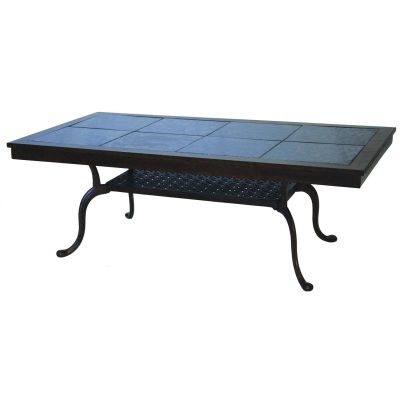 Darlee Series 77 52 X 28 Inch Cast Aluminum Patio Coffee Table With Granite Top – Antique Bronze / Brown Granite Tile