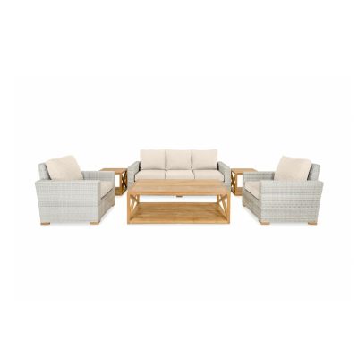 Oyster Bay Sofa/Clubs 6 Piece Lounge Set in Sand By Teak + Table