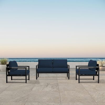 Lakeview Avenue Bay Black/Carbon 3 Pc Loveseat Set – Spectrum Indigo