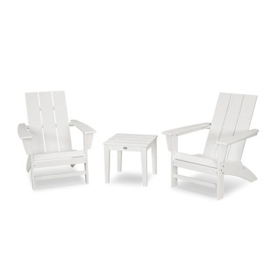 POLYWOOD Modern 3-Piece Adirondack Set – White