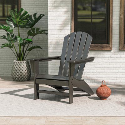 POLYWOOD Nautical Adirondack Chair – Black