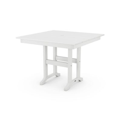 POLYWOOD 37-Inch Farmhouse Dining Table – White