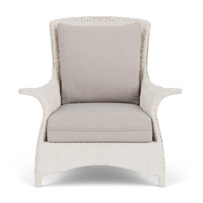 Mandalay Wicker Club Chair in Antique White/Remy Cloud By Lloyd Flanders