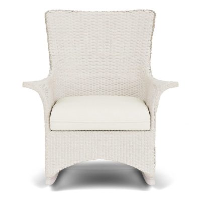 Mandalay Wicker Rocking Chair w/ Cushions in Antique White/Sailcloth Salt By Lloyd Flanders