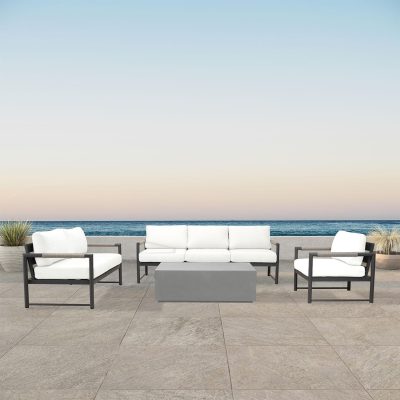 Lakeview Avenue Bay Slate/Pebble Gray 4 Pc Sofa Loveseat Set – Canvas Natural