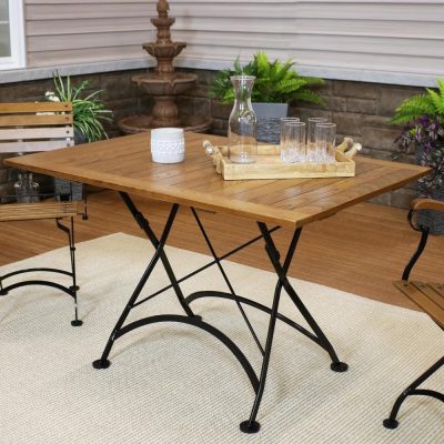 Ultimate Patio 48-Inch European Chestnut Wood Folding Dining Table