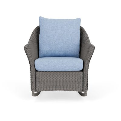 Weekend Retreat Wicker Rocking Chair in Pewter/Demo Skyway By Lloyd Flanders