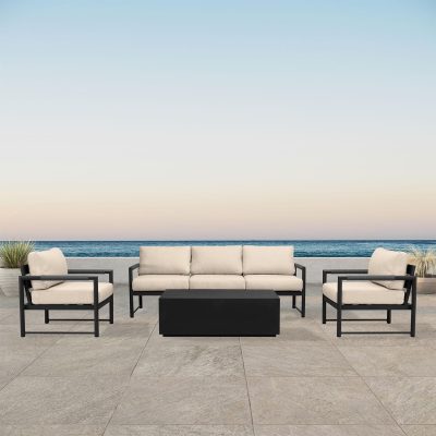 Lakeview Avenue Bay Black/Carbon 4 Pc Sofa Set – Canvas Flax