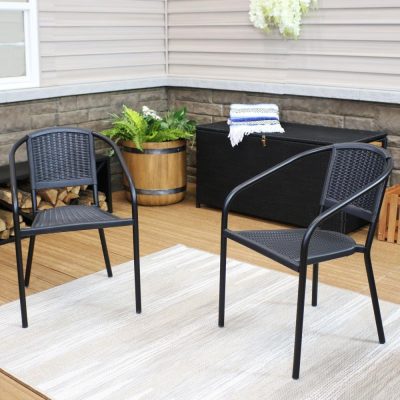 Ultimate Patio Outdoor Arm Chair – Set of 2 – Black