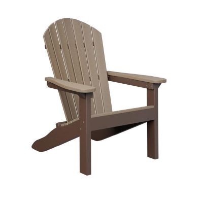 Berlin Gardens Comfo Stationary Adirondack Chair – Weatherwood on Chocolate Brown