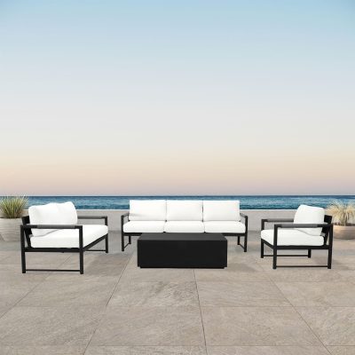 Lakeview Avenue Bay Black/Carbon 4 Pc Sofa Loveseat Set – Canvas Natural