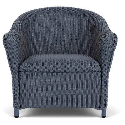 Reflections Wicker Club Chair w/ Padded Seat in Denim Blue By Lloyd Flanders