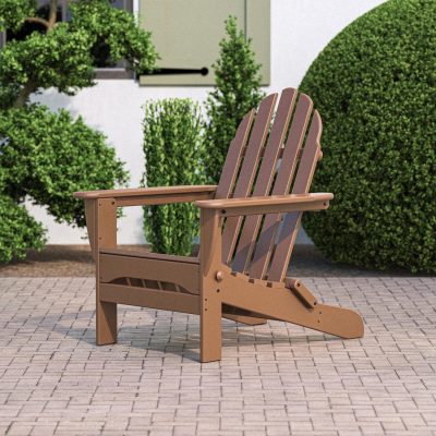 POLYWOOD Classic Folding Adirondack Chair – Teak