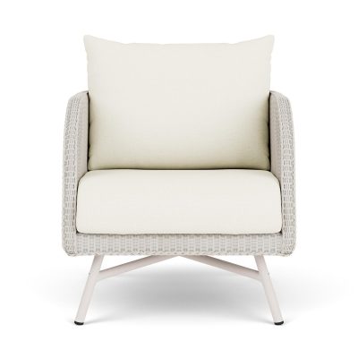 Essence Wicker Club Chair in Antique White/Sailcloth Salt By Lloyd Flanders