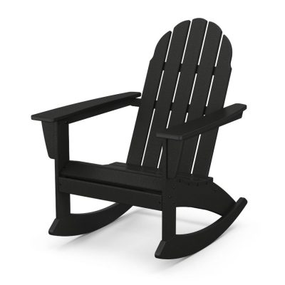 POLYWOOD Vineyard Adirondack Rocking Chair in Black