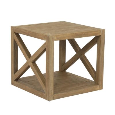 Sunset West Coastal Teak 22-Inch Square Teak Patio X End Table