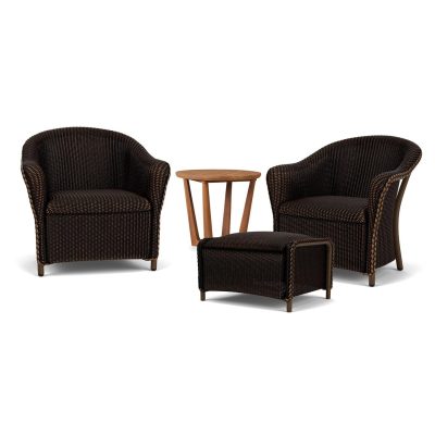 Reflections 4 Pc Wicker Seating Set in Mink By Lloyd Flanders