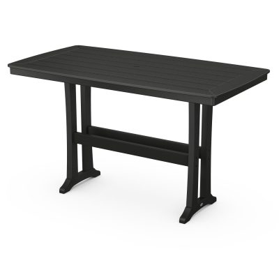 POLYWOOD Nautical Trestle 38 X 73-Inch Bar Table – Black