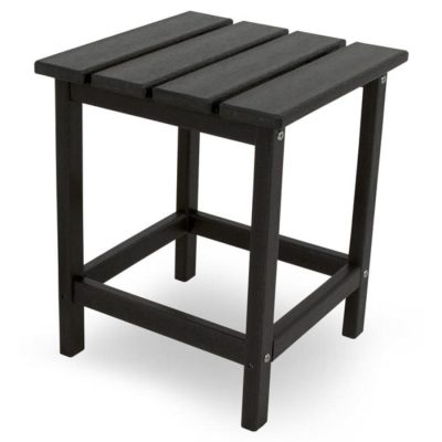 POLYWOOD Long Island 18 Inch Side Table in Black