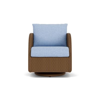 Essence Wicker Club Chair w/ Swivel Gliders in Hickory/Demo Skyway By Lloyd Flanders