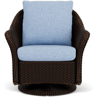 Weekend Retreat Wicker Club Chair w/ Swivel Gliders in Mink/Demo Skyway By Lloyd Flanders