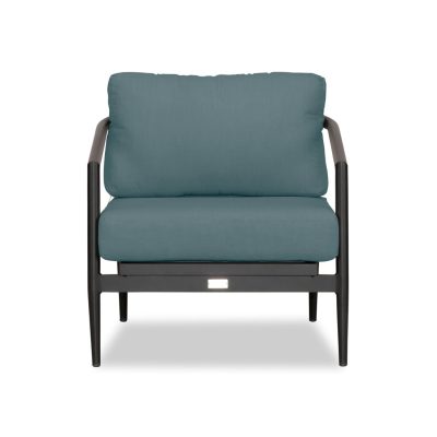 Midnight Cove Aluminum Club Chair in Black/Carbon/Cast Lagoon By Lakeview Outdoor Designs