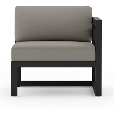 Misty Cove Aluminum Right Arm Section in Black W/ Canvas Charcoal Cushions By Lakeview